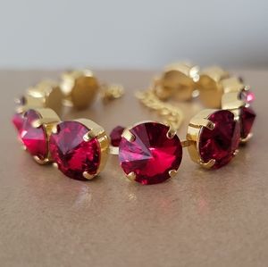 Austrian Crystal Tennis Bracelet in Gold